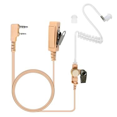 Imagem de Fone de ouvido PTT para rádios bidirecionais Kenwood Baofeng Retevis BTECH SAMCOM, tubo acústico de 2 pinos, microfone compatível com UV-5R TK Series NX (cor da pele)