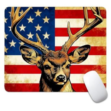 Imagem de CANFLASHION Mouse pad quadrado, mousepad pequeno personalizado com designs, base de borracha antiderrapante para jogos para computadores, laptop, escritório, 240 mm x 200 mm x 3 mm, bandeira americana