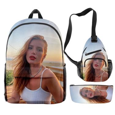 Imagem de Conjunto de mochilas Bella Throne Anime, 3 peças para mochila escolar infantil