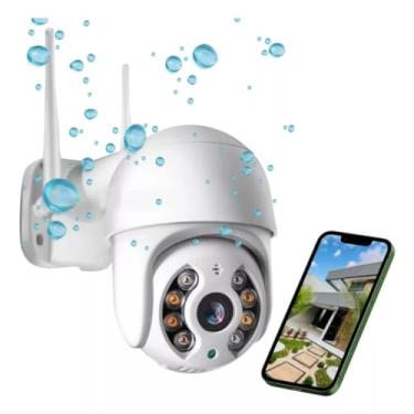 Imagem de Câmera de Segurança Externa Wi-Fi Full HD com Alarme Zoom Digital e Proteção Contra Chuva