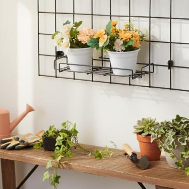 Imagem de Prateleira para Vaso de Jardim Retangular 36cm em Aço Aramado