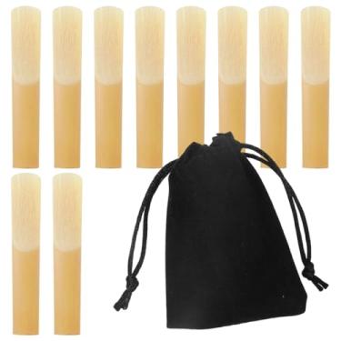 Imagem de Pacote com 10 palhetas de clarinete Bb força 2,5 com saco de veludo e caixa de plástico, ponta de palheta mais fina e corte não arquivado para clarinete, palhetas de clínica para iniciantes e