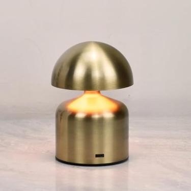 Imagem de Luminária de Mesa, Abajur de Cabeceira, Touch Led RecarregáVel DimerizáVel em Iron para Sala Bar 3 Cores de Iluminação(Dourado)