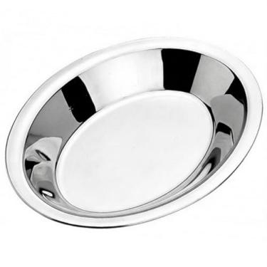 Imagem de Travessa Bandeja Oval Funda de Aço Inox 26x21cm Porção Petisco Sobremesa Refeição Salada Bar Cozinha Culinária Doméstico e Profissional Linha Premium