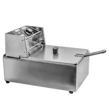 Imagem de Fritadeira Elétrica 1 Cuba 6 Litros e Tampa 110v Linha Premiun - FAST 