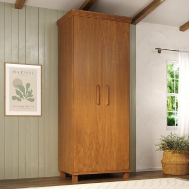 Imagem de Guarda-roupa 2 Portas 100% Madeira Ibiza Mogno Mel
