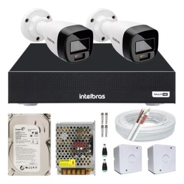 Imagem de Kit 2 Cameras Segurança Intelbras Full Color vhd 1120b Dvr 4ch Full C/ hd