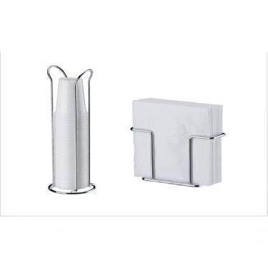 Imagem de Kit Mesa Aço Carbono Future Porta Copo e Porta Guardanapo