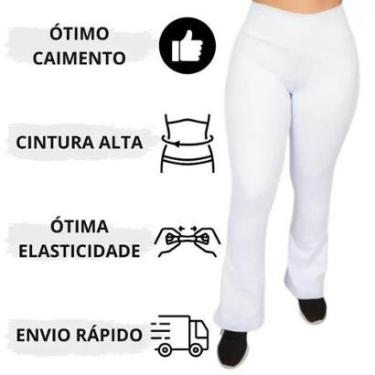 Imagem de Calça Flare Legging Branca Enfermagem K2b Cós Alto-Feminino