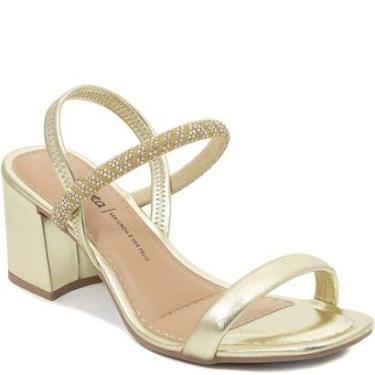 Imagem de Sandália Salto Bloco Slingback Brilho Dakota Y9962-Feminino