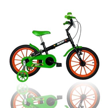 Imagem de Bicicleta Infantil Aro 16 Kami Blocks C/ Rodinhas 4 a 6 Anos-Unissex