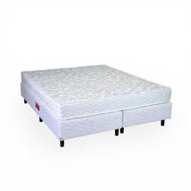 Imagem de Cama Box Queen Espuma D33 Orthocrin Turquesa Base Box Fit Branco Bipar