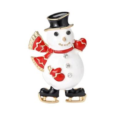 Imagem de Broches De Natal Unissex Femininos Com Strass De Boneco De Neve, Alfin