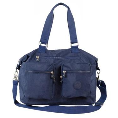 Imagem de Bolsa Feminina Nylon Grande Ombro Tiracolo Multi Compartimentos Zíper 
