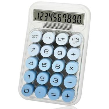 Imagem de Calculadora HUTUDD com Teclas Mecânicas Azul 10 Dígitos