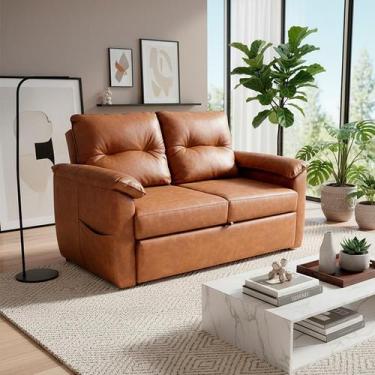 Imagem de Sofá Cama 2 Lugares casal 1,60 mts Facto Marrom Tiffany Matrix, SINTET