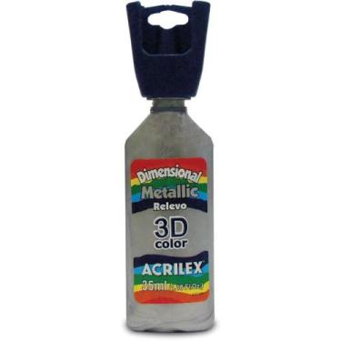 Imagem de Tinta Relevo Dimensional Metalica Prata 35ML PCT.C/06 - Acrilex