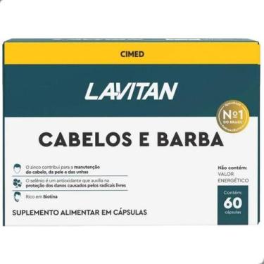 Imagem de Cabelos e Barba Zinco Selenio Biotina 60 Capsulas Lavitan, Natural