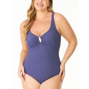 Imagem de Maiô Control Marcyn 678.7310 Plus Size Hip Hop Fivela Microfibra T. 46