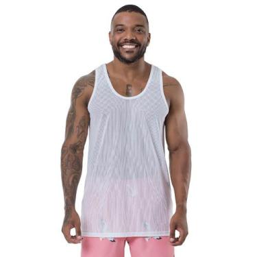 Imagem de Regata Esportiva Básica Masculina em Tecido Aero Elite, Branco, GG