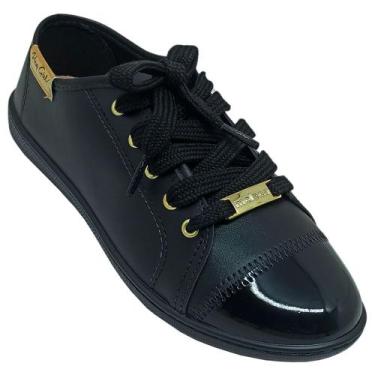 Imagem de Tênis Feminino Moleca Napa Ajuste Fácil Verniz Neo, Preto, 35