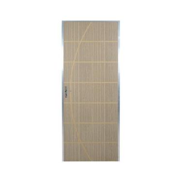 Imagem de Kit Porta de Madeira Decorada 212x95cm com Batente de Aluminio 3,6cm N