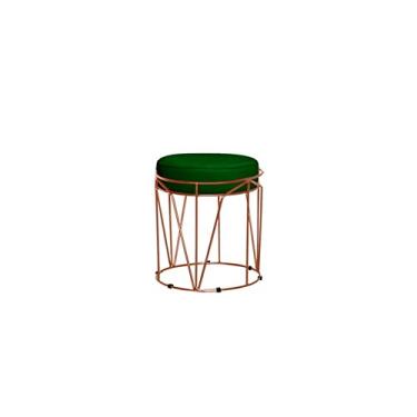 Imagem de Puff Aramado Redondo Bronze Babu Suede Verde - V&G Decor