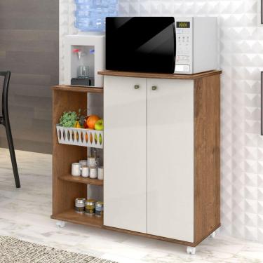 Imagem de Armario 2 Portas Multiuso Prático Zanzini Natura/Off White