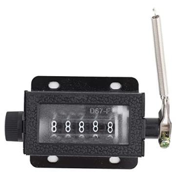Imagem de D67‑F 5 Digit Manual Counter Mechanical Reciprocating Movement Counter Resettable Hand Pull Stroke Tally Counter 0-99999