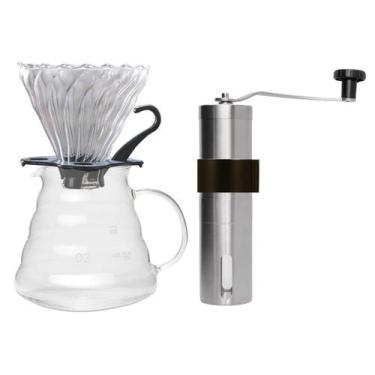 Imagem de Conjunto De Prepara Para Café Com Jarra Vidro 800ml E Suporte De Vidro