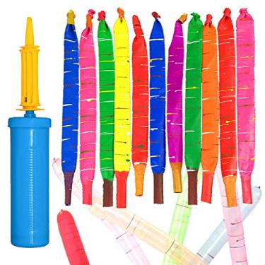 Imagem de Carykon Balões de foguete 200 peças decoração de festas de fim de ano balões com apito voador (com bomba)