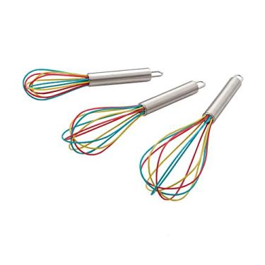 Imagem de Batido de aço inoxidável ExcelSteel com silicone (conjunto com 3), médio, tricolor