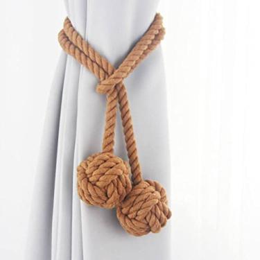 Imagem de Suportes de cortina Simples estilo europeu alça de cortina multicolor borla alça de corda de algodão acessórios de cortina de gancho de poliéster-algodão, H8,2 PCS