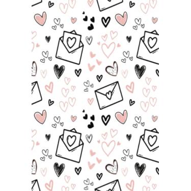 Imagem de Diário pautado com tema de coração: caderno pautado universitário de 15 x 23 cm, diário, presente, para mulheres, adolescentes, meninas,