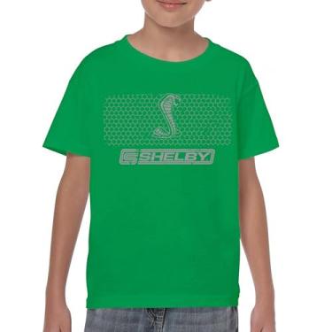Imagem de Camiseta juvenil com logotipo Shelby Honeycomb Grille Mustang Cobra GT Muscle Car GT500 GT350 Performance Powered by Ford Kids, Verde, P