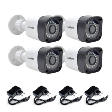 Imagem de 4 Câmeras de Segurança 2mp 20m Infravermelho 1080p Full Hd TF + Fonte