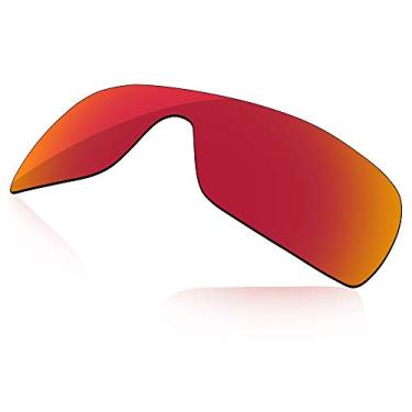 Imagem de LenzReborn Lente polarizada de substituição para óculos de sol Oakley Batwolf OO9101 - vermelho fogo - polarizado espelhado