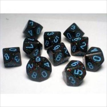 Imagem de Chessex Dice Conjuntos: Blue Stars Speckled - Conjunto D10 de matriz de dez lados (10)