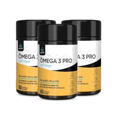 Imagem de Kit 3x Ômega 3 Pro EPA/DHA, Não deixa Gosto - Versão Mini Cáps, Total 180 softgels