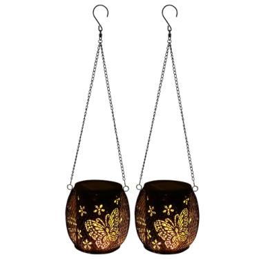 Imagem de Lanterna solar ao ar livre, externa atualizada, pendurada, portátil, 2 em 1, luzes solares, decorações de Natal, iluminação, lanterna solar à prova d'água para árvore, jardim, quintal, pátio, type5