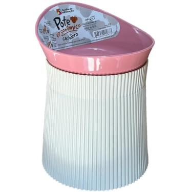 Imagem de Comedouro Elevado Alto Postura Pet 500ml Cães Cachorro Gato Família de Estimação (Rosa)