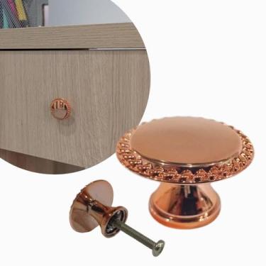 Imagem de Kit 6 unidades puxador botão para móveis - Telis Ferragens, ROSE GOLD