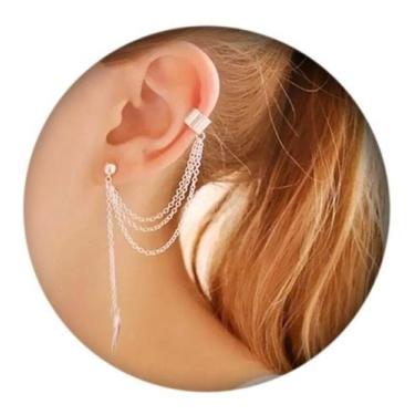 Imagem de Brincos Borboleta Zircão Strass 1 Unid Clipes K-pop Ear Cuff - anjo da