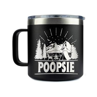 Imagem de Caneca de café Poopsie Camping Tumbler 496 g - Copo Poopsie - Presentes de acampamento Poopsie - Presente de Dia dos Pais - Caneca Poopsie - Ideias de presente de aniversário para Poopsie - Presentes