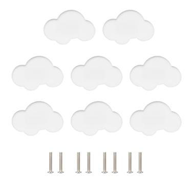 Imagem de VIDELLY 8 maçanetas de borracha macia, maçanetas de porta de armário de desenho animado para armário de gaveta de quarto de crianças, branco