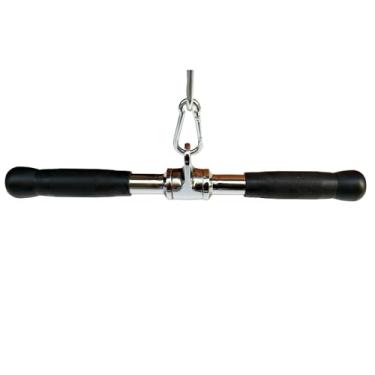 Imagem de qibylift Acessório de cabo de barra para máquinas de cabos, acessórios de máquina de cabo de barra de puxar LAT, barra de pressão de tríceps, barra suspensa de enrolar reta giratória com alças