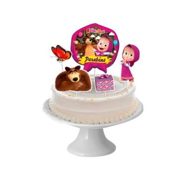 Imagem de Decoração de Bolo Cenário - Masha e o Urso - 5 unidades - Regina Festa