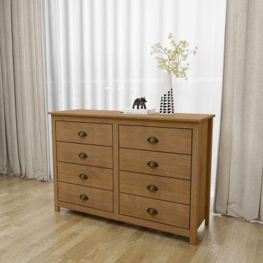 Imagem de Cômoda 8 Gavetas Madeira Maciça Topazio Freijó