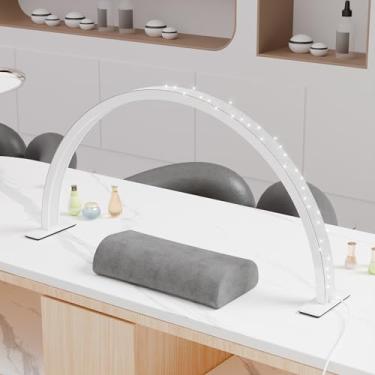Imagem de gelpal Luz de meia lua para profissionais mesa de unhas, luz de rímel de LED grande de 76,2 cm 48 W, lâmpada de mesa para extensão de cílios, tatuagem, sobrancelhas, temperatura de cor 3000K-6000K,
