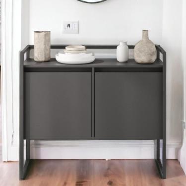 Imagem de Buffet Para Sala Industrial 2 Portas Cantinho Do Café Preto Onix